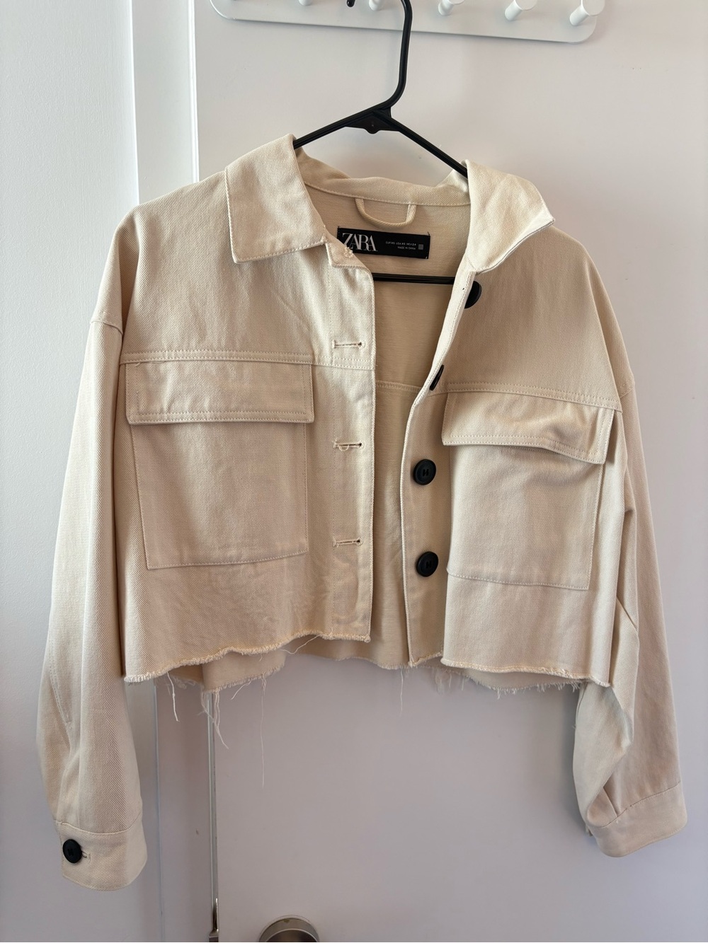 Zara Women's Utility Jacket Beige Size Medium